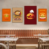 cartoon food fried chicken bread french fries canvas painting wall art posters and prints for dinning room d%c3%a9cor wall pictures