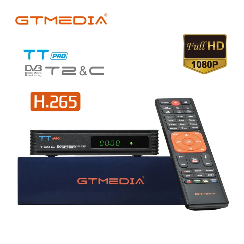 GTMEDIA TT Pro ресивера DVB T2 кабель ТВ приемник USB H.265 1080P Full HD коробка Декодер каналов