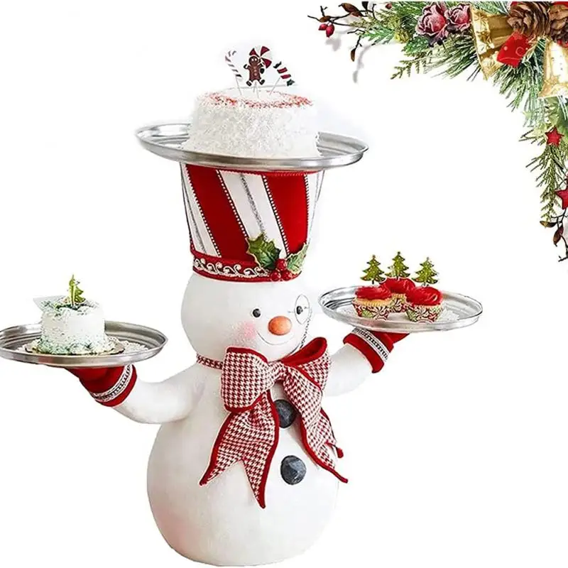 

Santa Claus Resin Statue Cake Stand Christmas Ornament Snack Rack Without Tray Christmas Party New Year Desktop Table Decoration