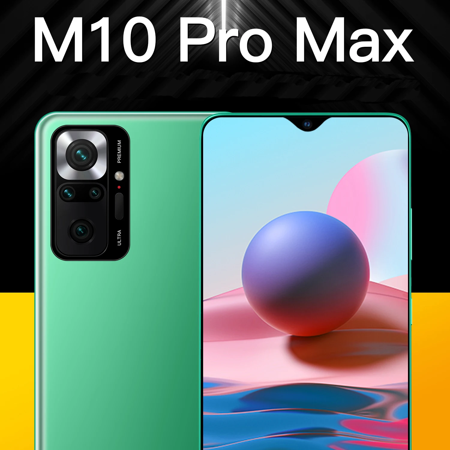

M10 Pro Max 6.7 Inch Smart Phone 5G Network 8+256GB Fingerprint Face ID 10 Core 6000mAh Dual SIM Mobile Cell Phone MTK6989