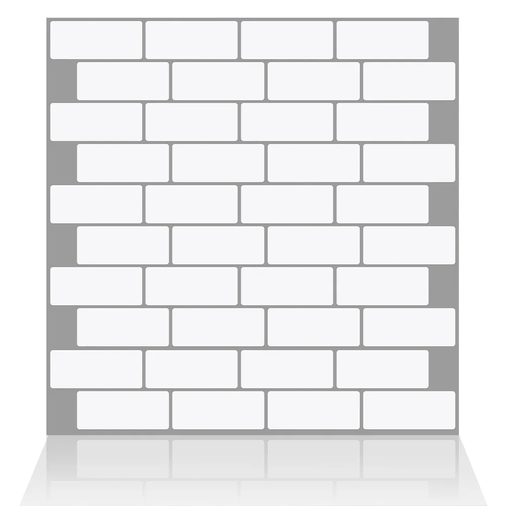 3D белый кирпич метро мозаика пилинг и палка самоклеющиеся ПЭТ водонепроницаемый