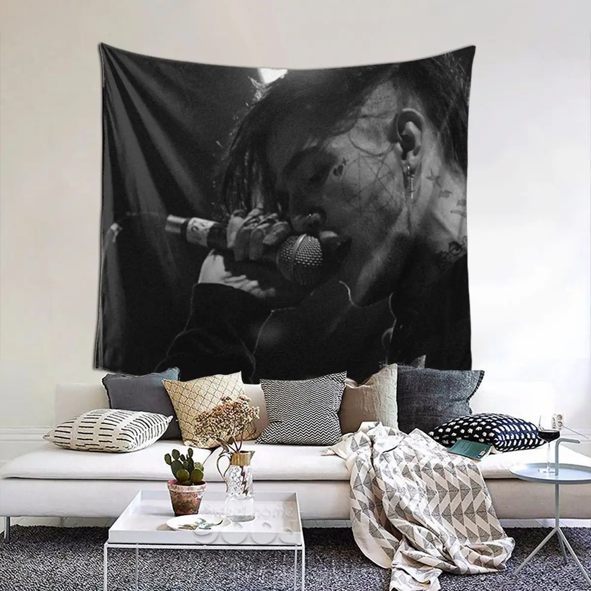 

Lils Peeps 8 Tapestry Hip Hop Singer Tapestry Wall Bedspread aesthetic Hanging Blankets For Bedroom Dorm