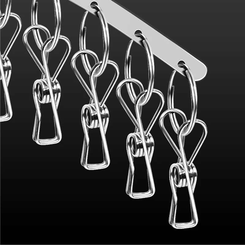 

20 Clips Stainless Steel Windproof Clothespin Laundry Hanger Sock Drying Rack