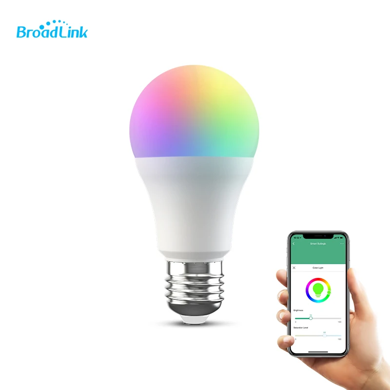 

BroadLink LB26 R1 E26 110V Smart Wi-Fi Dimmer RGB LED Bulb works with Alexa and Google Home, IFTTT