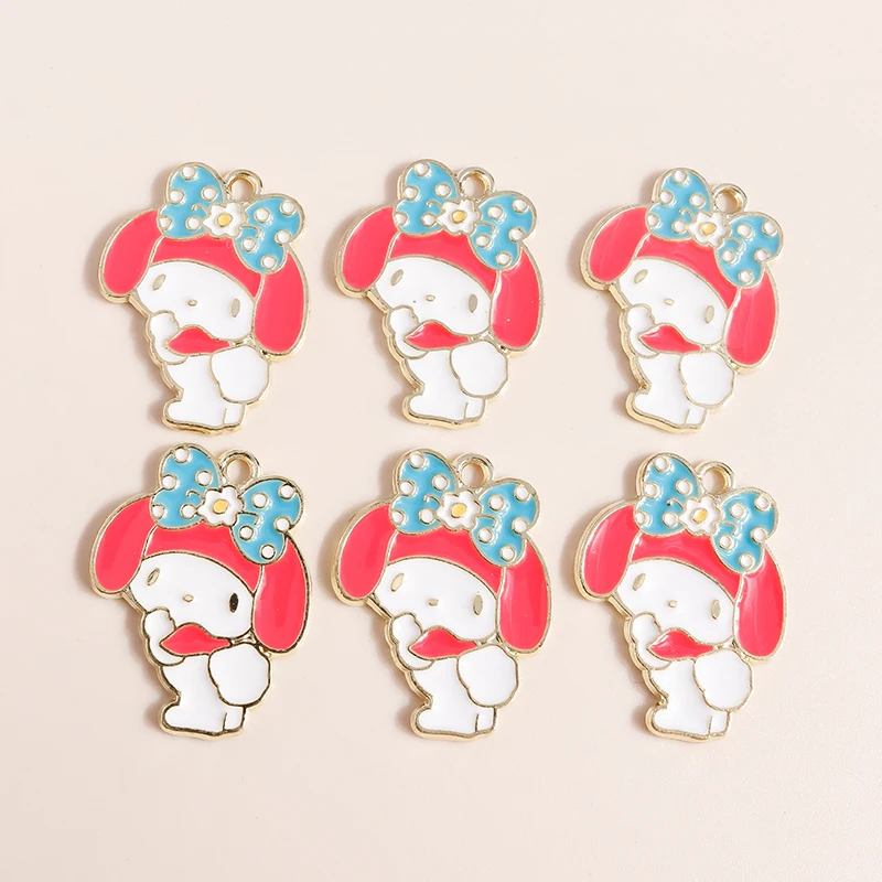 

10pcs 20*26mm Enamel Alloy Bow Rabbit Charms for diy Jewelry Making Accessories Animal Necklaces Earrings Pendants Jewelry diy