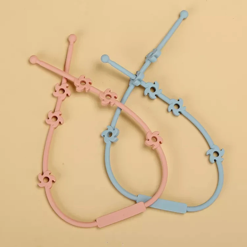 Silicone Anti-lost Chain Strap Adjustable Pacifier Holder Chain Soft Silicone Baby Teether Toys Straps Stroller Accessories