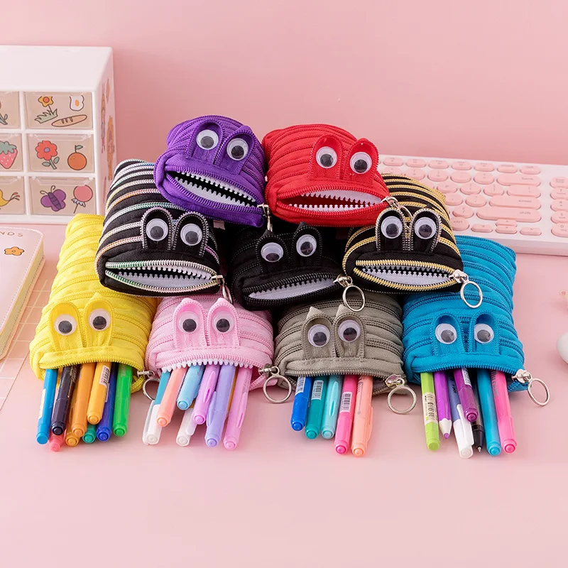 

Pencil Bags Creative Caterpillar Zipper Pencil Case School Stationery Storage Bag Cute Pen Student Pen Case for Kids Kawaii