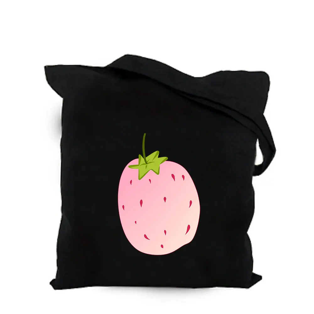 cotton canvas bag 02 Эко хлопок парусина Сумка-тоут Клубника сумка на плечо женская большая хозяйственная сумка складная рекламная милая сумка - Цвет: cotton canvas bag 02