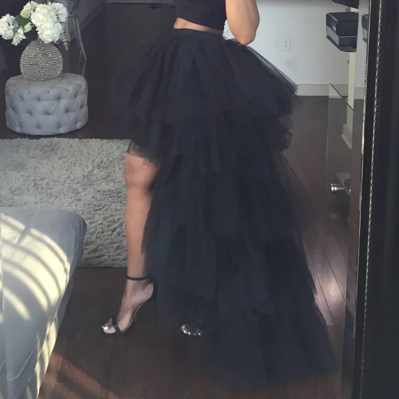 Женские сексуальные тюлевые юбки для ужина асимметричная юбка принцессы с