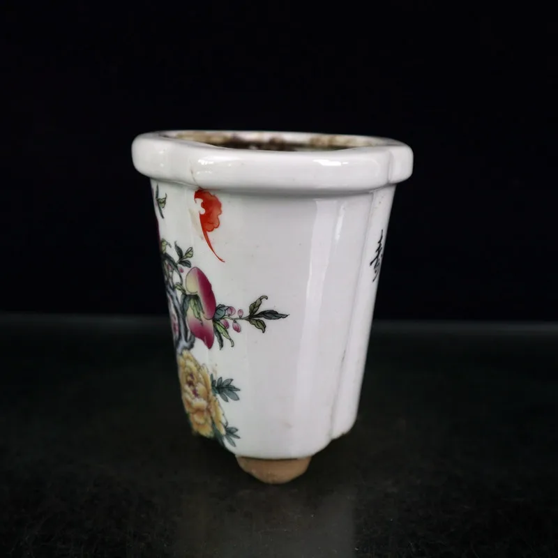 Фарфоровый цветочный горшок с изображением сливы