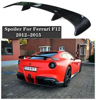 high quality carbon fiber car rear trunk lip spoiler wing fits for ferrari f12 berlinetta 2012 2015 novitec rosso style