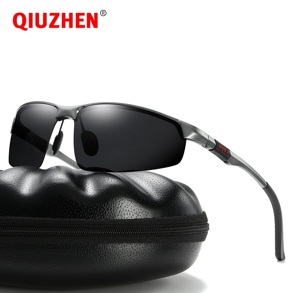 

Mens Aluminum Semi-rim Sports Sunglasses with Polaroid Lens Outdoor Active Polarised Sun Glasses for Men Polarized Sunglass 5961