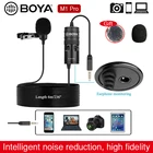Петличный микрофон BOYA BY M1 Pro, Студийный микрофон, конденсаторный мини-микрофон с клипсой длиной 6 м для смартфонов IPhone, Huawei, DSLR, аудио-и видеокамер