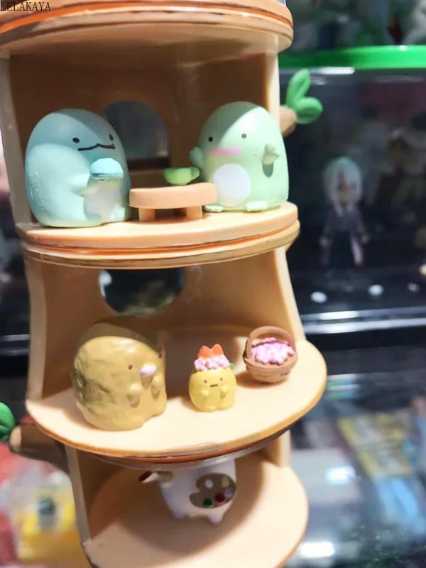 6pcs anime sumikko gurashi tree stump house vacation doll pvc action figure collection model educational toys gift for children free global shipping