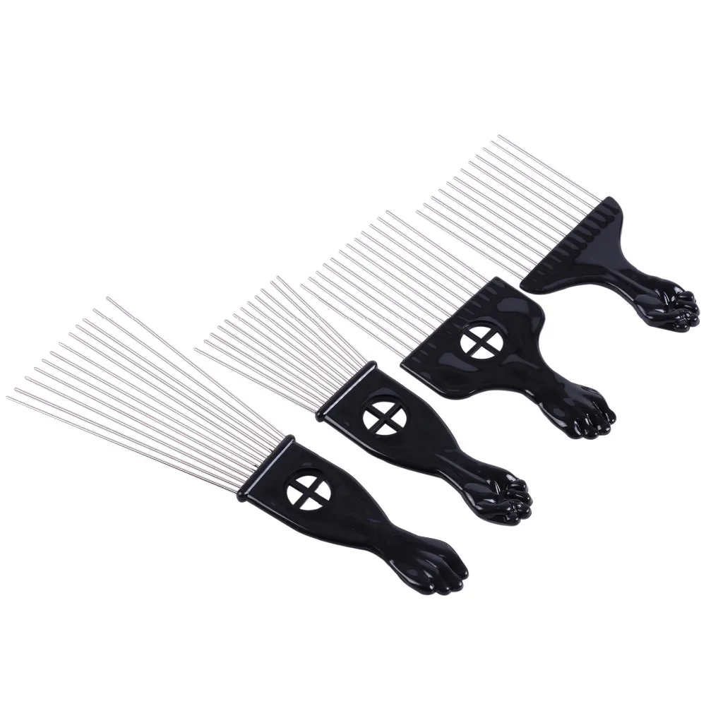 

Salon Use Black Metal African American Pick Comb Hair Combs Afro Hair Comb For Hairdressing Styling Tool
