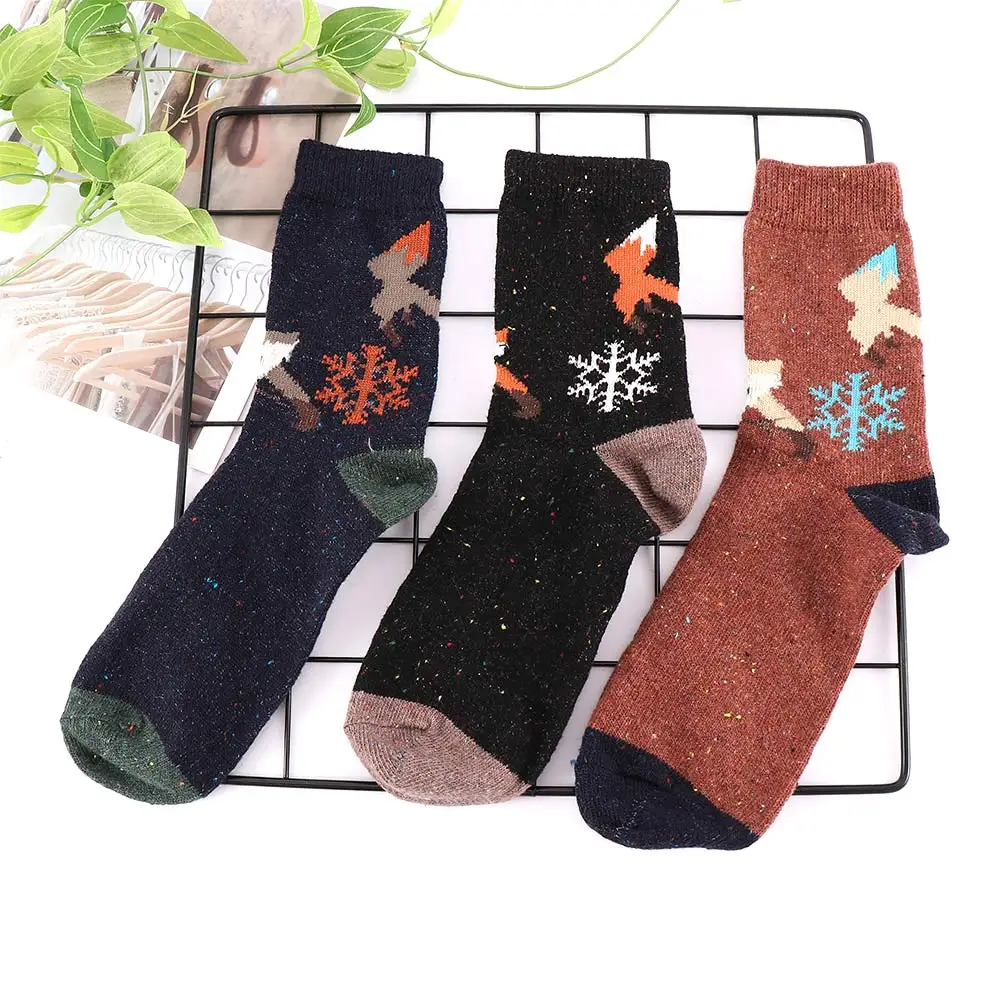 Женские теплые осенние и зимние шерстяные носки Знак зодиака Овен собака лиса