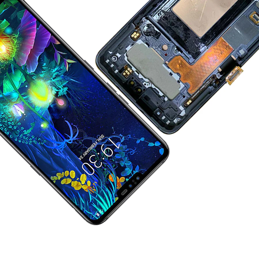 Для LG V50 ЖК дисплей Φ ThinQ с рамкой 6 4 дюйма для замена экрана|Экраны мобильных