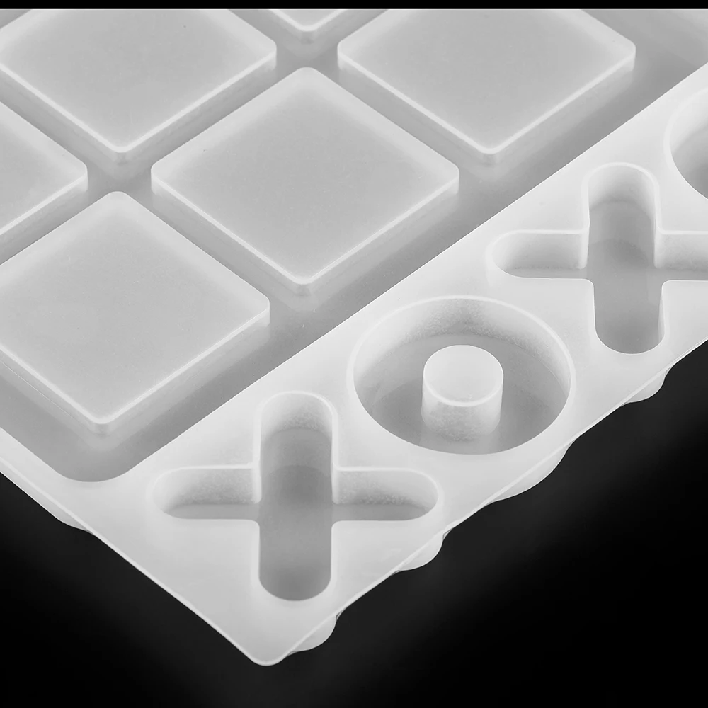 

2 Sizes Tic Tac Toe OX Chess Game Transparent Silicone Casting Mold For DIY UV Epoxy Resin Crafts Handmade Jewelry Making Tools