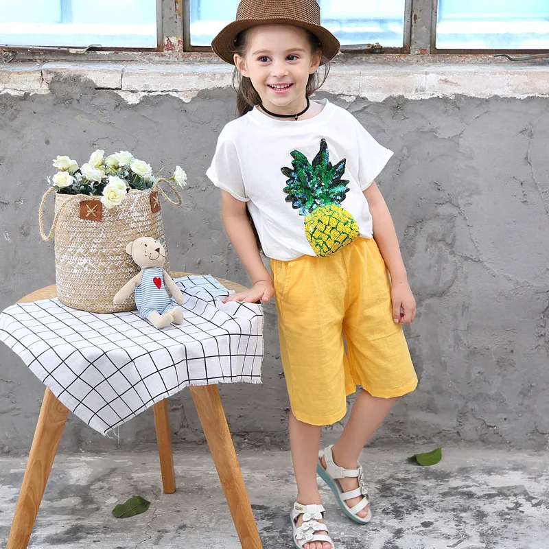 

New Summer Baby Girl Clothes Cute Children's Clothing Girls Tops + Shorts 2 Sets Kids Clothes Set for Kids