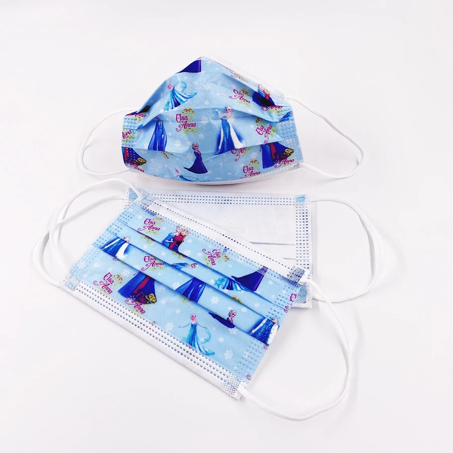 100/30 шт. милое голубое платье Холодное сердце маска для лица с рисунками детей рот
