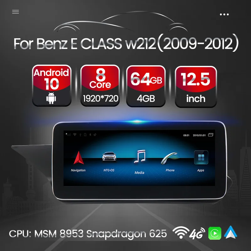 

1920*720 Car GPS Navigation Radio Player For Benz E Class W212 E200 E230 E260 E300 S212 2009-2015 Built-in Carplay Android Auto