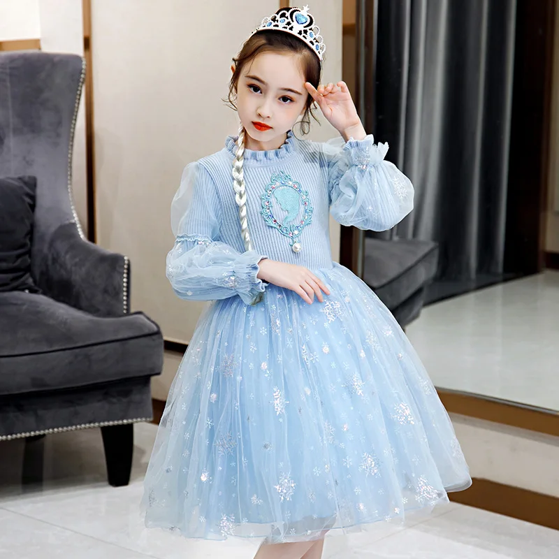 2020 платье Эльзы для девочек новое принцессы рождественского косплея костюм Анны