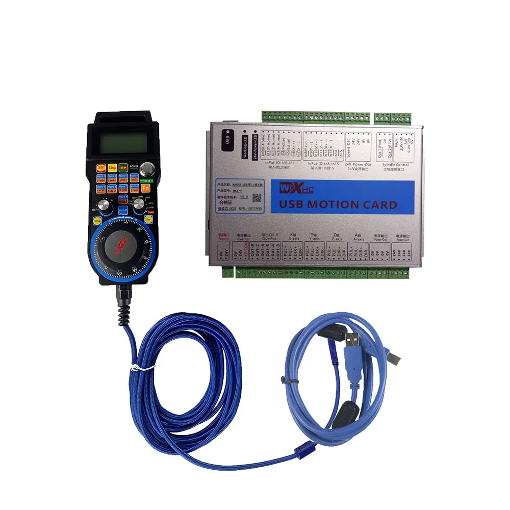 

cnc kit Mach3 USB controller XHC MKX-V 3 4 6 axis Ethernet motion control card LHB04B wired MPG pendant handwheel