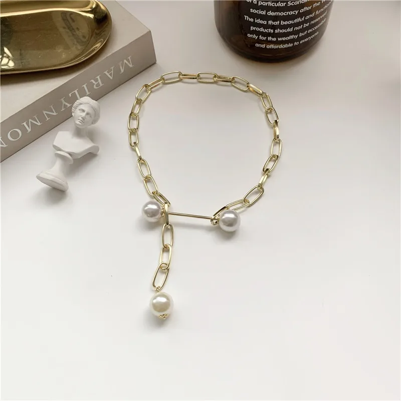 Женское Ожерелье Design sense кулон из искусственного жемчуга на цепочке новая