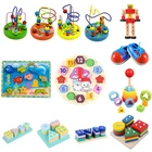 Деревянные игрушки Монтессори, детские развивающие игрушки, раннее обучение, круги, бусины для детей на день рождения, Рождество, новогодний подарок, игрушка для детей