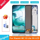 Оригинальный дисплей 6,57 дюйма с рамкой для Xiaomi Mi10 Lite, ЖК-дисплей с сенсорным экраном и дигитайзером в сборе для Mi 10 Lite, 5G LCD M2002J9G