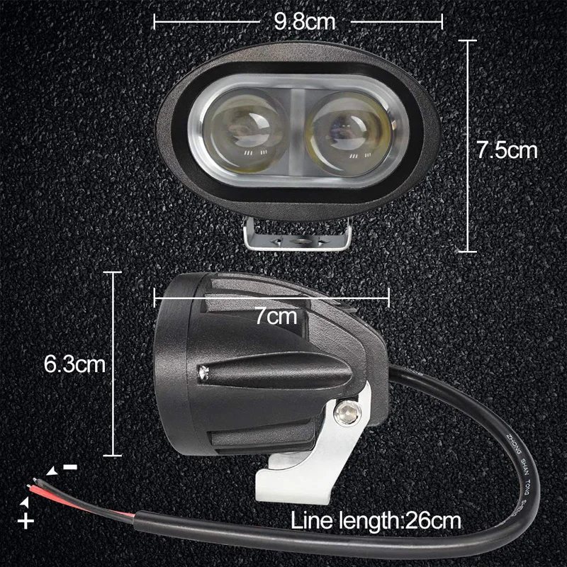 AICARKAS 2PCS 6D Lens Waterproof Led Working Light Bars Fog Lamp Flood Beam Driving for Car Motorcycle Offroad SUV ATV 4X4 | Автомобили и