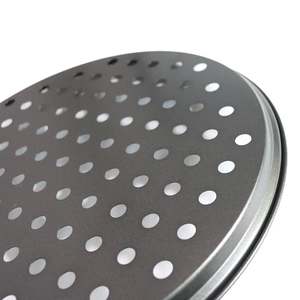 12 дюймовые шестерни с Сталь пиццы пресс форм антипригарный противень дышащими