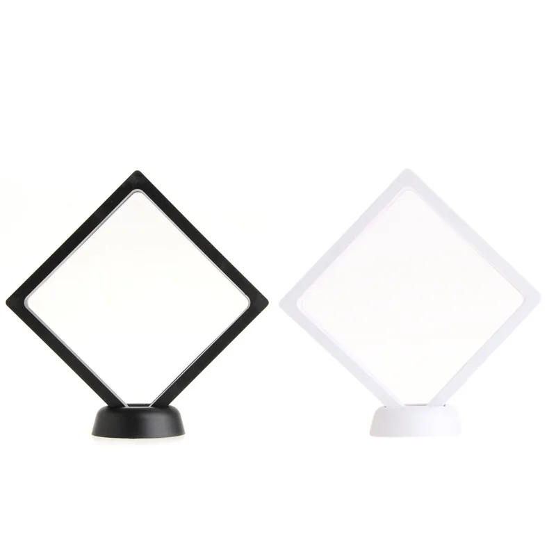 

PET Membrane Acrylic Jewelry Suspended Display Holder Case With Base 11*11*2CM