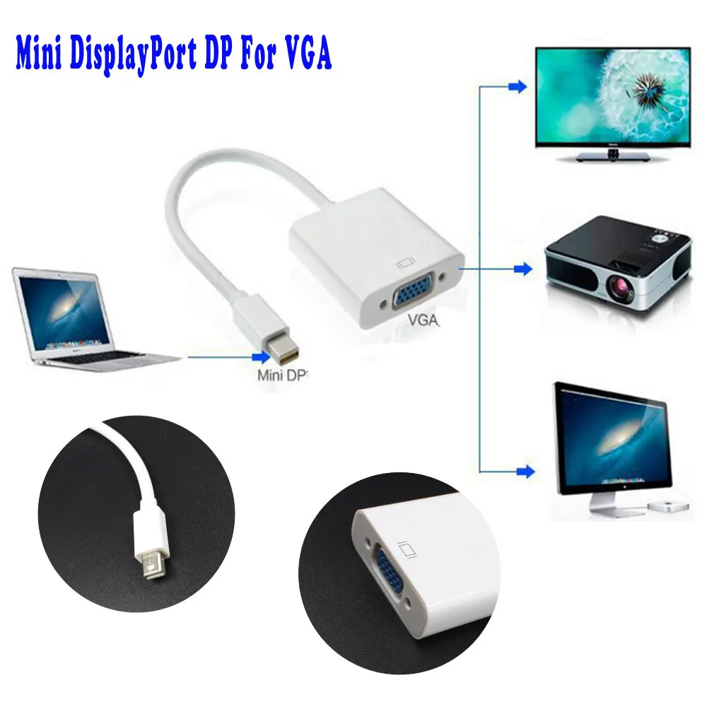Мини порт дисплея Mini DP Thunderbolt для VGA кабеля адаптер 1080P Адаптер Для iMac Mac Pro и т. д.| |