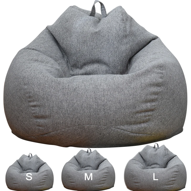 

Large Small Lazy Sofas Cover Chairs Without Filler Linen Cloth Lounger Seat Bean Bag Pouf Puff Couch Tatami Living Room Beanbags