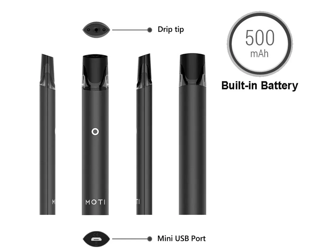 MOTI вейп многоразовый Vape комплект 1,8 мл вейп Pod 500 мАч батарея Портативный MOTI электронная сигарета-кальян ручка E-сигареты вейп Pod