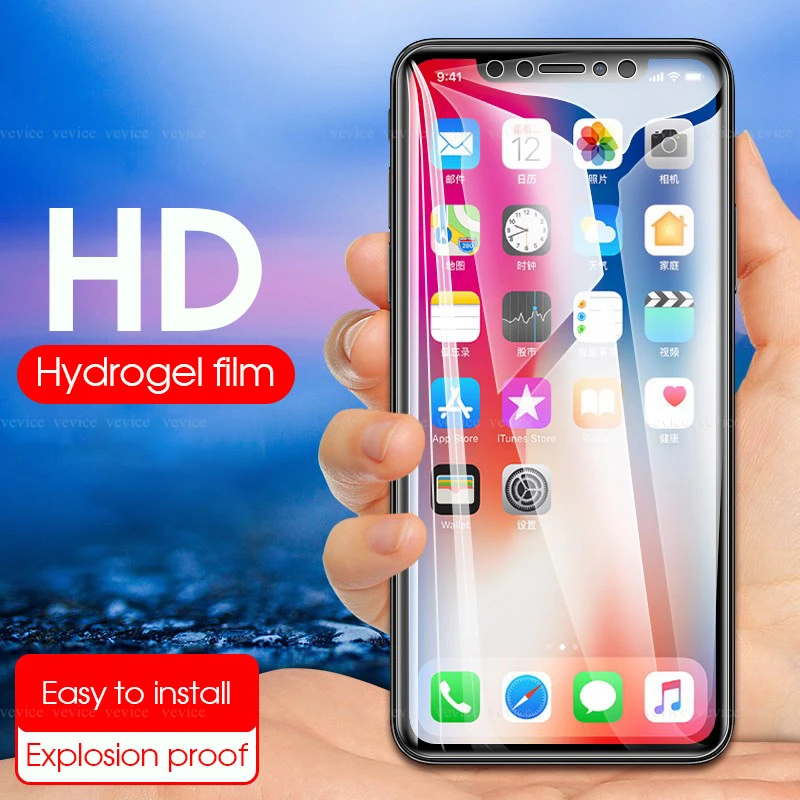 Мягкая Гидрогелевая защитная пленка 9D для iPhone XS Max 8 7 6 6S Plus 6s XR X 8|Защитные стёкла и