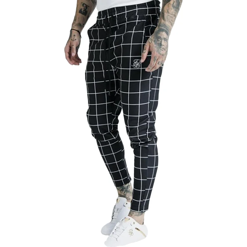 Мужские шелковые брюки s Sik повседневные эластичные тренировочные штаны для бега