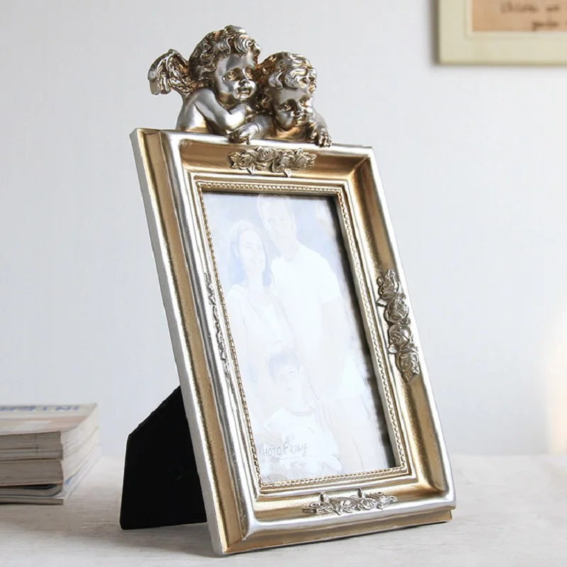 Винтажные Серебристые белые овальные полимерные фоторамки креативные