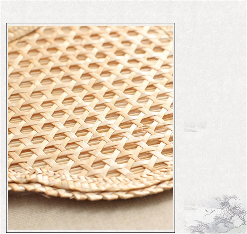 

Handmade Woven Wheat Straw Weaving With Hand-cranked Big Fan Old Man Summer Natural Hand Fan Craft Fan Wedding Home Deco