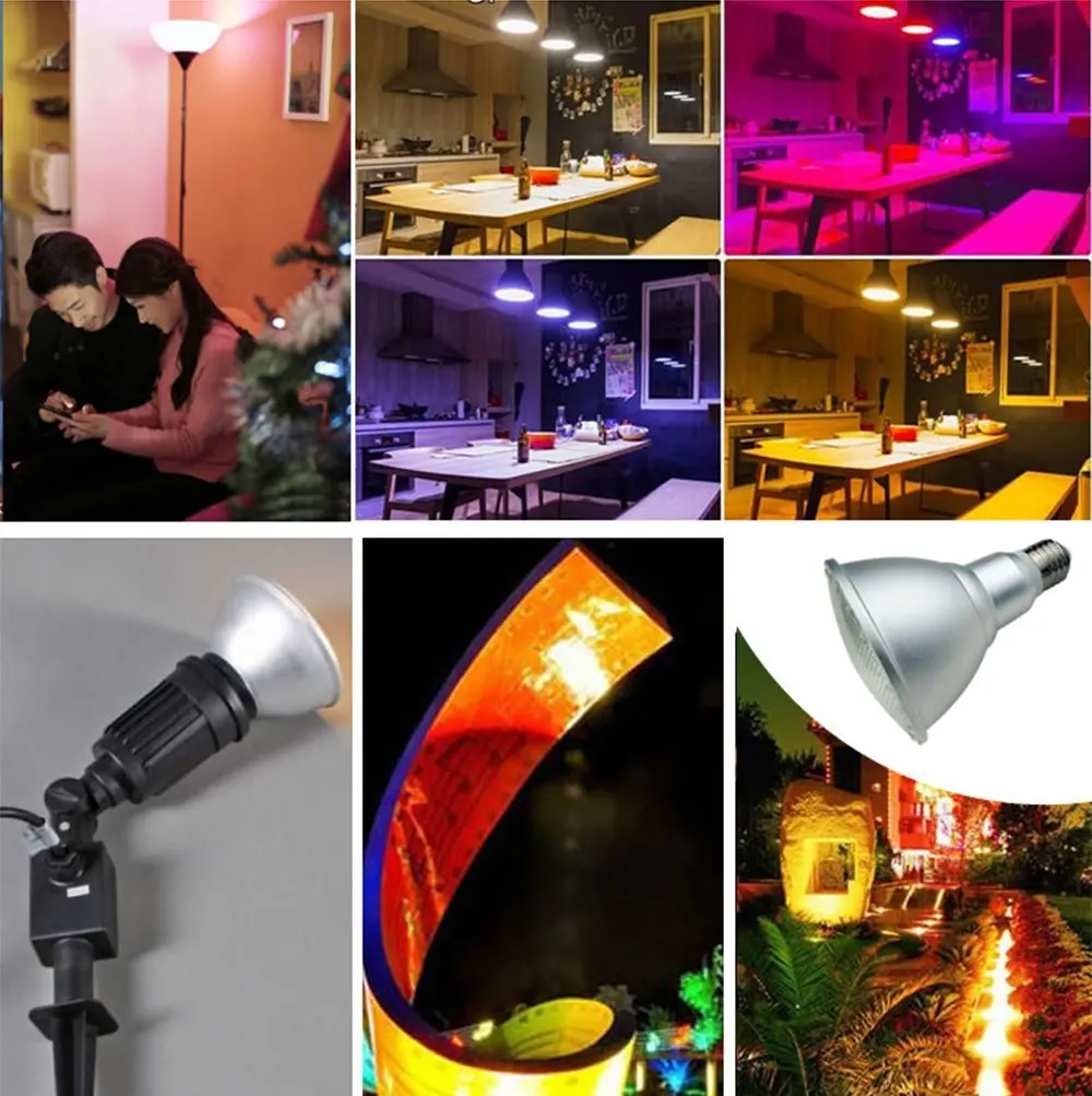 Светодиодный светильник RGB Par38 водонепроницаемый 20 Вт с дистанционным