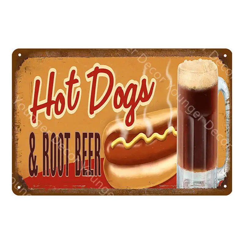 Металлические знаки для хот догов конфеты пироги барбекю искусственное