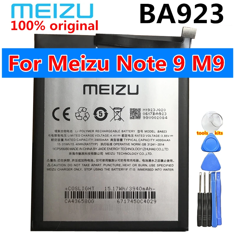 

Meizu 100% Original High Quality 4000mAh BA923 Battery For Meizu Note 9/M9 Note/M923Q Smartphone +Tracking Number
