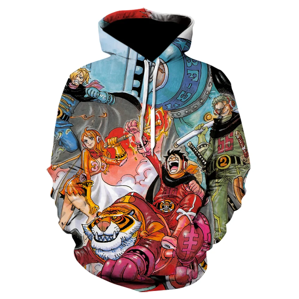 

New Products Anime One Piece Men's Women's Children's Hoodie 3D Print Street Pullover Long Sleeve Boys Girls Children's Clothing