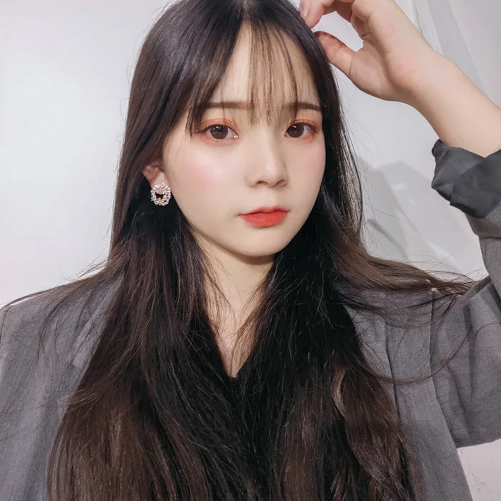 Корейский Новый Элегантный Сияющий горный хрусталь Кристалл Круг Букле d'oreille