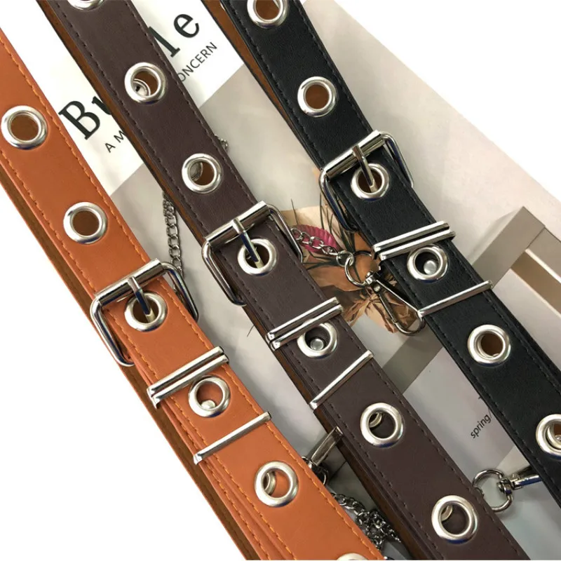 Съемный пояс с цепочкой в стиле панк хип-хоп трендовые женские ремни модные