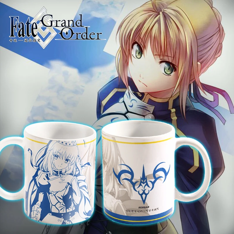 

Аниме Судьба/Большой заказ FGO Altria Pendragon керамическая чашка кофе чашка для воды с золотым тиснением игра для мужчин женщин Студенческая мульт...