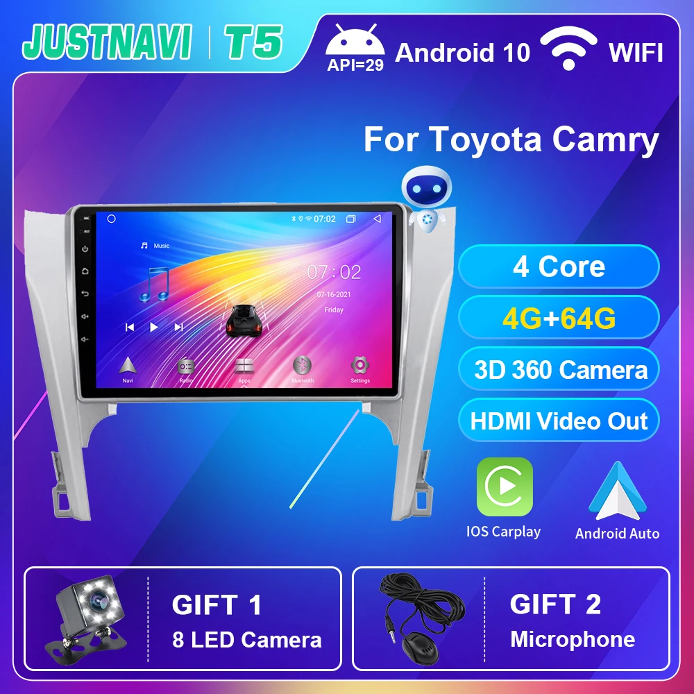 

Car Radio Carplay Auto For Toyota Camry 2012 2013 2014 Autoradio Android 10.0 Multimedia DVD Player WIFI Navigation No 2 din DSP