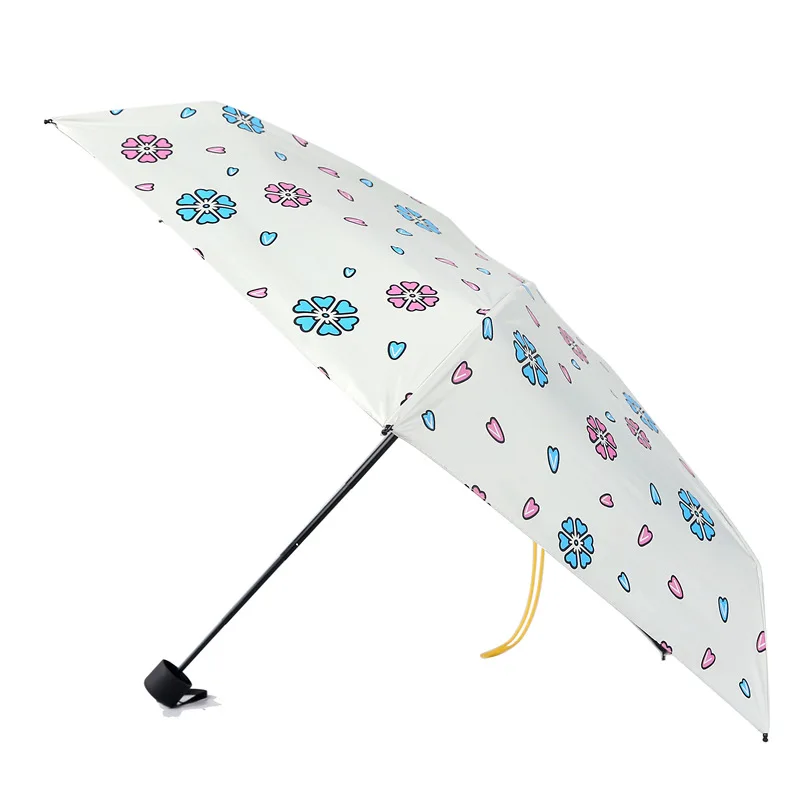 Маленький зонт от солнца складной зонтик с черным клеем карманный мини-зонтик