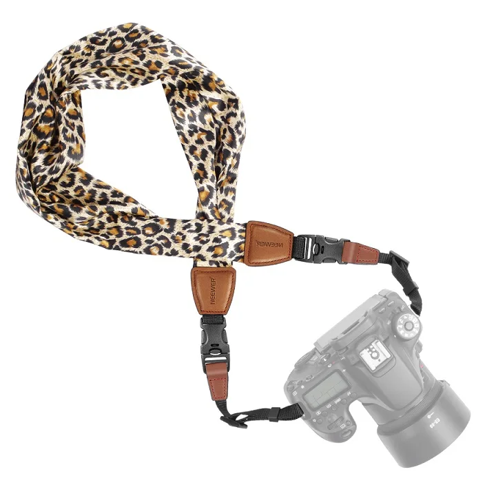Leopard Print Neewer Универсальный мягкий шарф камера плечевой шейный ремень, Мути-функция DSLR камера ремень подходит для Nikon Canon sony Olympus - Цвет: Leopard Print